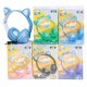 L0240 Наушники накладные б/др, Music MZ003 Cat`s Вушка, подсветка, 400mAh, встроенный микрофон, 32om, TF, Bluetooth, R-10м, AUX,