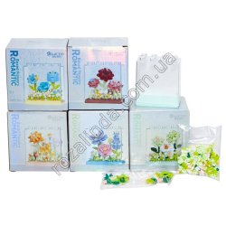 L0245 Конструктор лего „LiK Toy“ Romantic 251-276дет, квадратный бокс с цветами, 11.5*12.5*7.5см, 127гр
