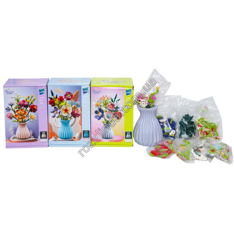 L0247 Конструктор лего „Zuanma“ Flowers Цветы+ваза 109дет, 15.5*24*11.8см, 562гр
