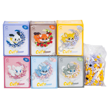 L0280 Конструктор лего „Cute Moon“ MINI, животные на луне, 442-498дет , 10.5*6*13см, 104гр