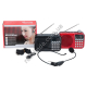 Е0168 Радиоприемник цифр. Megaphone, микрофон, АКБ, FM, TF, USB, Led displey, кабель андр, ремень, 4*9*3.8см, 264гр