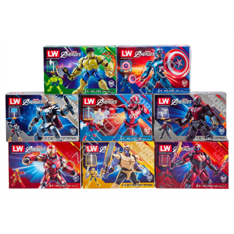 L0309 Конструктор лего LW Aheroes, персонаж, 51-62дет, 16/д, 14.5*9.5*4см, 36гр.