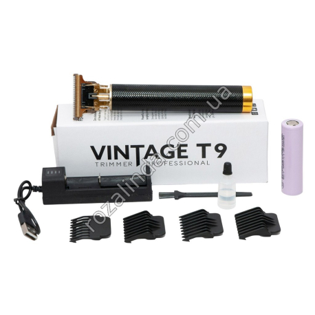 М0872 Триммер для стрижки USB Vintage T9 + 4 насадки, 5W, 2 часа работы, 4*14.7см, 103гр