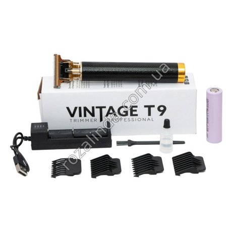 М0872 Триммер для стрижки USB Vintage T9 + 4 насадки, 5W, 2 часа работы, 4*14.7см, 103гр