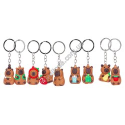 L0319 Брелок силиконовый Capy bara 4,2 см, 12/д, Кольцо, в ассорт. , 10 см, 19 г.
