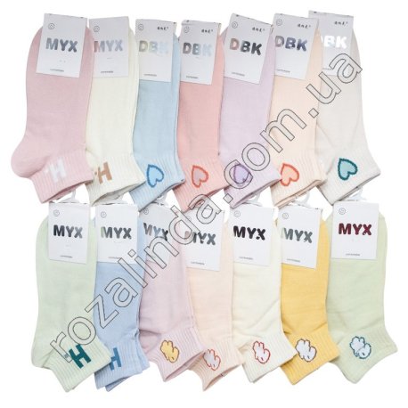 Т0393 Носки женские хлопок 10/д короткие сетка 'JOY COTTON' Smile серые/Мишка беж/Play черно-цветные 22-25см(36-41р), 24гр