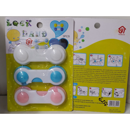S0256 Блокатор для дверей 9.5см 3шт пластик, Look Band, OL-237, 9.5*3.5см, 54г