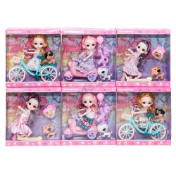 L0441 Лялька МІНІ 15см Pretty Cute Girl, 6/д, +велосипед/скутер, тварина + аксесуари, короб, 20*18*8см, 149г