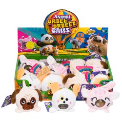 L0444 Игрушка антистресс жмякалка Мех, 12/д, Мультяшные животные, резина с наполнителем орбизы, 6см, 95г