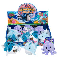 L0446 Игрушка антистресс жмякалка Мех, 12/д, Морские животные, резина с наполнителем орбизы, 6см, 93г