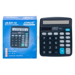 L0460 Калькулятор Joinus JS-837-12, 40/д, пластик, тип живлення. сон. батар + бат АА (у компл.не вхід.) 12 * 15см, 118г