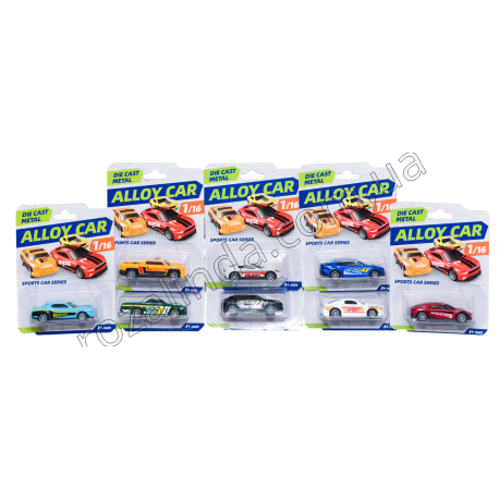 L0697 Машинка модель 1ШТ Alloy Car 7см, sport car series, металл, резиновые колеса, блистер, 185-8А, 11.5*15.5см, 36гр
