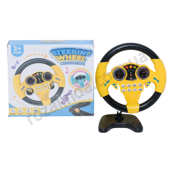 L0738 Кермо дитяче музики. 'Steering Wheel' 19.5см, жовто-чорне, звук, світло, батарейки (не вхід у комплект) 1226-2, 200г