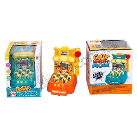 L0749 Игровой набор детский развивающий интракт. 'Удар крота', Crazy Whack-a Mole, с молотком, свет, музыка, 154 г