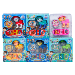 L0785 Игрушка герой 'Отважные собачки', фигурка 9см+скейт+значок, в ас-те, Dog Patrol, А6621, 16.5*17.5*5.5см, 100гр