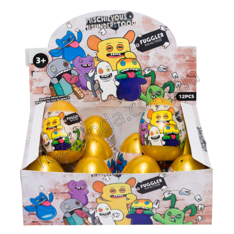 L0786 Игрушка-сюрприз яйцо, 12/д, фигурка брелок 'Чудный Монстрик' Fugller, YL7079, 8.5см, 28гр