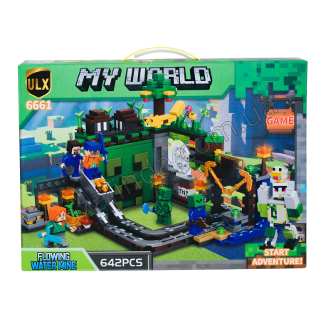 L0789 Конструктор лего 'My World', Золотодобывающая шахта, 642дет, №6661, 44*32*6.5см, 593гр