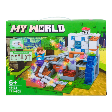 L0800 Конструктор лего 'My World', Механическая пещера, 171+дет,подсв, №44133 36*27*6см, 441 г