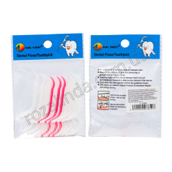 L0333 Зубочистки с зубной нитью/флосы, 20шт, 30/д пластик, 7*2см, Dental Floss, Rong plastic, 8.5*12см, 9г
