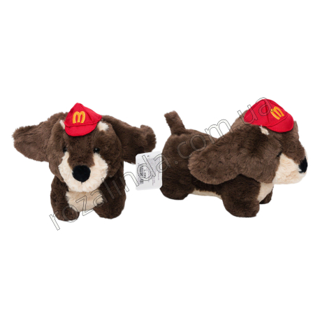 L0595 Мягкая игрушка Собачка Такса 23см, в кепочке, микроплюш, 23*19*10см, 133 г