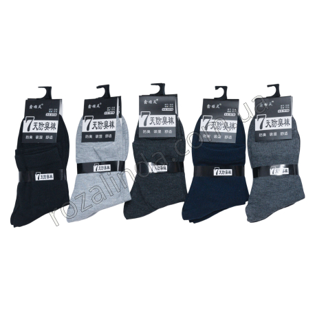 Т0357 Носки мужские хлопок высокие черные 10/д, '7 cotton', 26-28см(42-46р),80%, 20.5*8*15см, 33гр