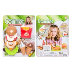 L0684 Ігровий набір Фастфуд Бургер,Gourmet бургер (розкладний), картопля фрі та морозиво, блістер, 26*20*4.5см, 133 г
